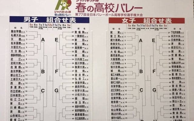 男子・洛南は激戦区、駿台学園は3連覇・3冠狙う　女子は金蘭会か就実か　組み合わせ決まる／春高バレー