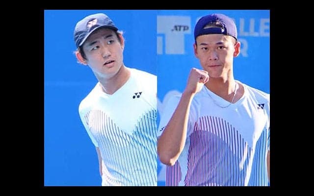 西岡良仁 初Vの坂本怜を祝福