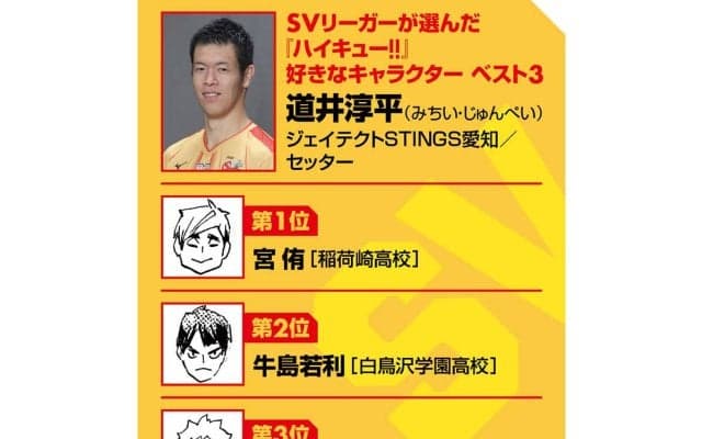 【ハイキュー‼×SVリーグ】ジェイテクト道井淳平はウシワカに立ち向かう烏野に共感　２ｍ級の左利きセッターは今、関田誠大に学ぶ