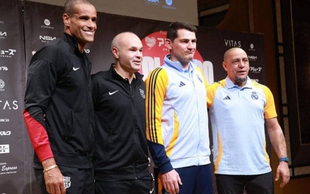 「どれだけ幸せに感じているか…」日本での“エル・クラシコ”開催にイニエスタが言及「サッカー人生にとっても非常に大きな試合」、ロベカル、カシージャス、リバウドも会見に登場