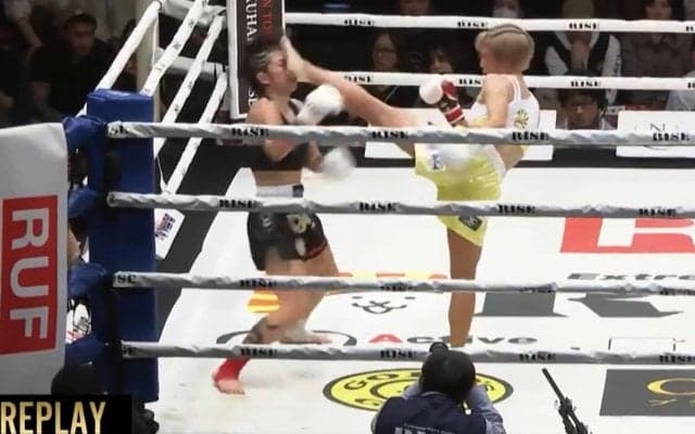 倒せる女子、ガード吹き飛ばす衝撃の左ハイKO 「泣いてる」「音すごかった」劇的結末