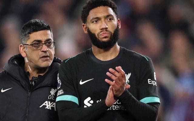 ハムストリング負傷でウェストハム戦交代のジョー・ゴメスがしばらく離脱に