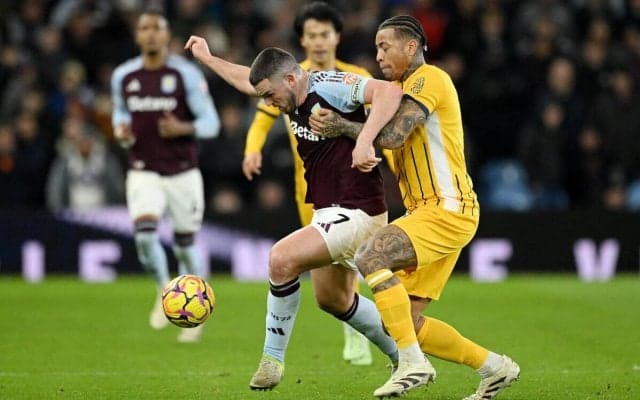 途中出場の三笘が同点弾の起点に！アストン・ビラと引き分けたブライトンは7戦勝利なし…【プレミアリーグ】