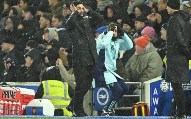 ブライトンに引き分けのアーセナル、アルテタ監督はPK判定に不服｢私のキャリアであのような判定を見たことがない｣