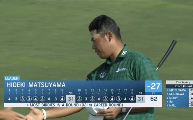 【動画】松山英樹とコリン・モリカワの伸ばし合いバーディ合戦【2024ザ・セントリー3日目】