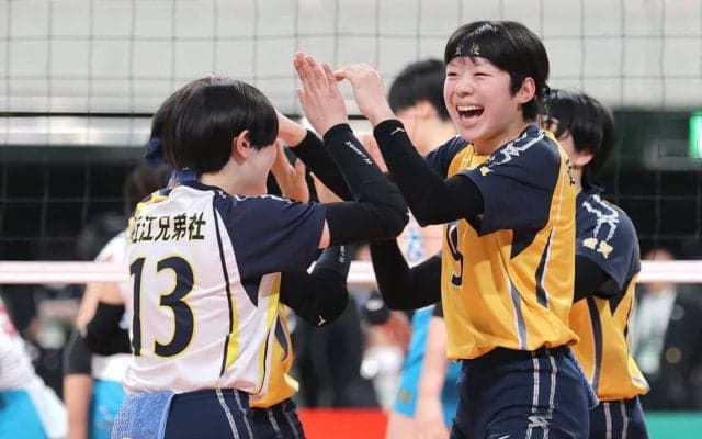 春高バレー　滋賀代表・近江兄弟社　粘り及ばず　共栄学園に初戦敗退