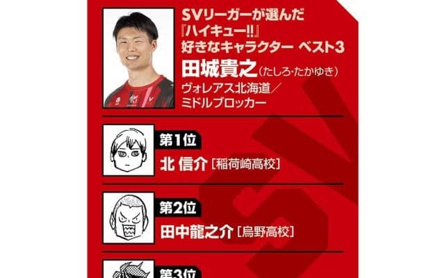 【ハイキュー‼×SVリーグ】ヴォレアス北海道の田城貴之は北信介の信条とドンピシャ「自分を裏切っていなければ、心は折れない」