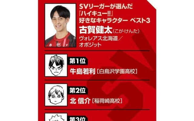 【ハイキュー‼×SVリーグ】ヴォレアス北海道の古賀健太は『ハイキュー‼』を読んで思い出す高校時代　春高バレー決勝で感じた「バレーの神様」