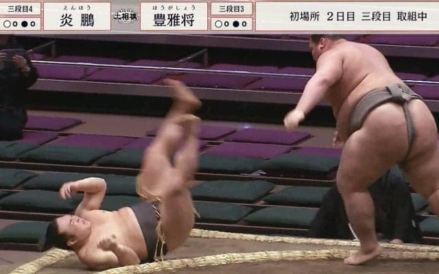 “怪物”力士に炎鵬が…館内悲鳴 強すぎる三段目力士に「これは怪物」「首こわかった」ファン恐々