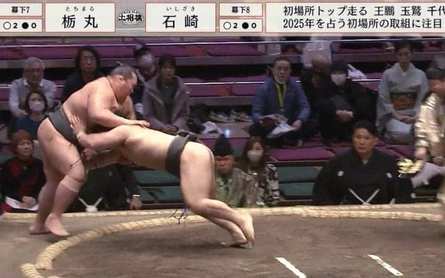 「一瞬すぎて見逃した」「これはヤバイ」元教員の“異色”力士が“超低空”タックル 館内どよめき