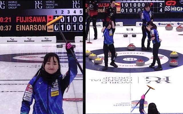 最後の一投で決めた！藤澤五月、“残り21秒で”劇的ドローショット炸裂 奇跡の同点シーンに「よく決めた」視聴者歓喜