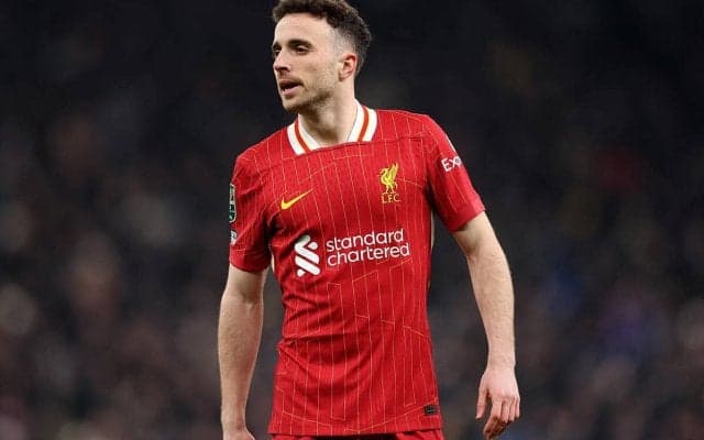 再び負傷離脱となったリバプールのFWジョタ…復帰は数週間後となる予定