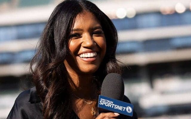 ド軍美女レポーターの「背高すぎ！」　192cmの朗希と“同じ目線”…直撃取材にX注目