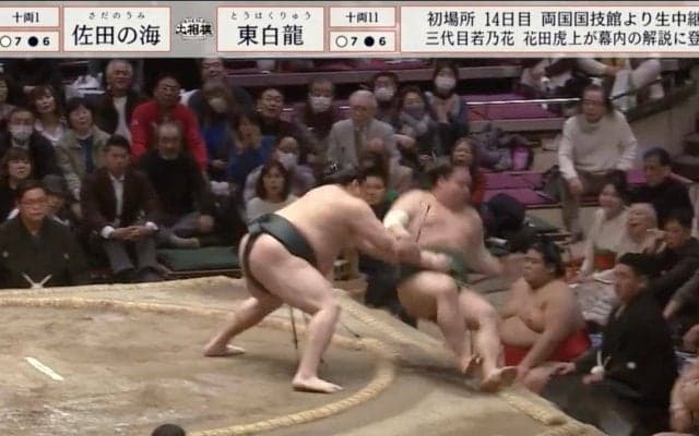 土俵下に落下した力士を“踏んでしまうハプニング”が発生「お仕置きされた」「追い討ちw」驚きの声