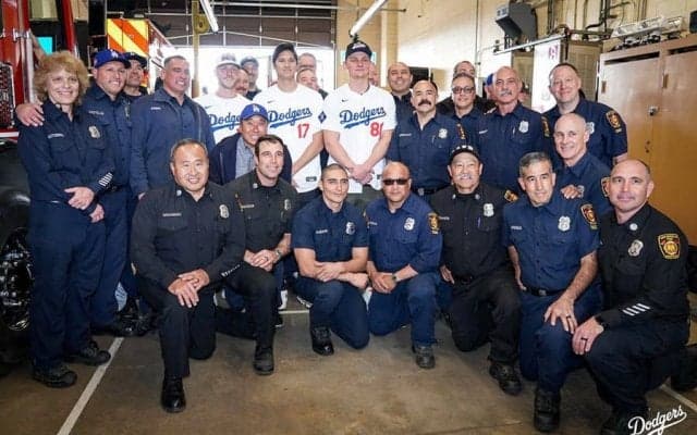 実は大谷翔平より「めっちゃデカい」　横並びで衝撃のサイズ感…ド軍25歳の巨体にSNS反応