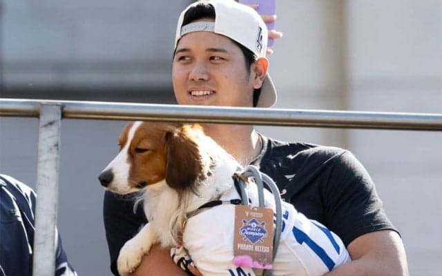 デコピンは「おしっこを我慢できる」　Vパレードの裏で…球団カメラマンが称賛「3時間で1度も」