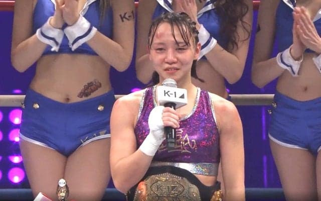 「サイズ感バグる」「ラウガデカい」ファン驚きの光景 腹筋バキバキ“最軽量級”新女王が誕生での一コマ