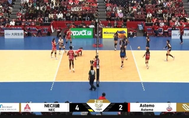 女子バレー、相手選手が絶望…“高すぎる”ブロック すべてを弾き返されて愕然リアクション