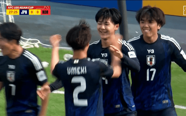 「日韓戦は負けられない」U-20日本代表、韓国戦で先制点！ FW神田奏真の“超反応ゴール”にファンも歓喜「嗅覚を感じる」「ストライカー感ある」【U20アジアカップ】