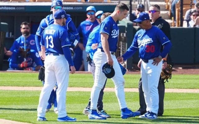 ド軍右腕を襲った170キロの“恐怖”「ぞっとする」　頭部直撃に実況絶句「なんてことだ…」