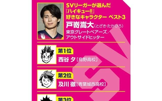 【ハイキュー‼×SVリーグ】東京GB戸嵜嵩大は難病を乗り越え、憧れの柳田将洋と同じプロに　迷いを振り払った及川徹の言葉とは？