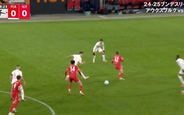 堂安律に騙された！ 相手DFがキレる“超絶ワンタッチヒールパス”炸裂「うめえええ！」 ファウルでしか止められない“極上技”にファン大興奮