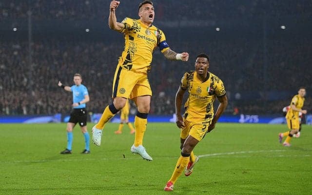 テュラム＆ラウタロ揃い踏みのインテルが敵地で先勝！　上田綺世が途中出場のフェイエノールトはファン・ペルシ新体制初黒星…【CL】