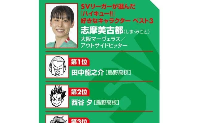 【ハイキュー‼×SVリーグ】大阪マーヴェラス志摩美古都を成長させた勝利と敗北　「この人みたいになりたい」『ハイキュー‼』キャラは？