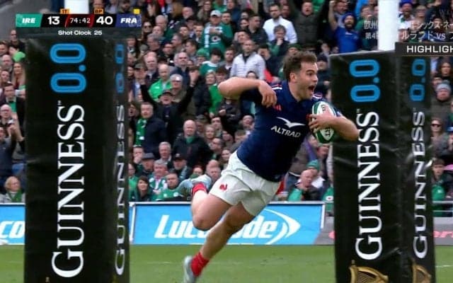 快記録達成に歓喜のダイビング！フランスの名WTBプノー、代表最多タイトライで“笑顔の舞”が美しい