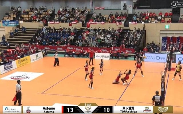 女子バレー、選手の動きが驚異のシンクロ！？ 懸命なプレーが生んだ珍しい一コマ