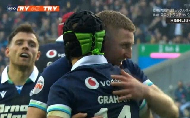 ラグビー通の大好物に解説者「うまいなー」スコットランドのSOラッセル、仲間のトライを生んだ絶妙の“間”に実況「一瞬のタイミング」