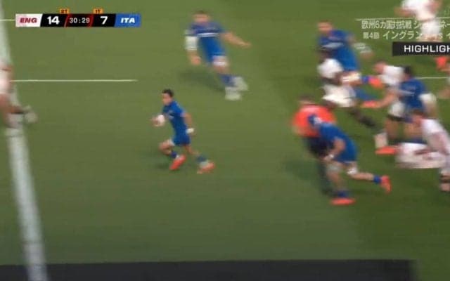 相手を切り裂く超速ステップ＆ラン イタリアFBカプオッツォの爆走が強豪イングランドも呆然