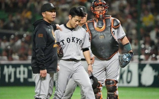 巨人・近藤、1球投げて緊急降板　投球練習時に故障か、続投も異変訴える