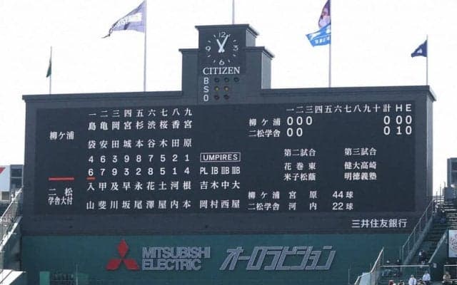 開幕戦でスピードガンに不具合　球速を一時表示できず　センバツ