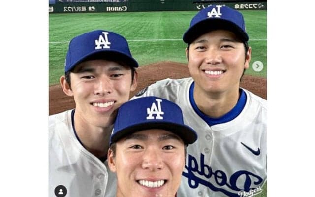 ドジャース、日本に感謝の投稿　大谷＆由伸＆朗希はドアップ3S…開幕2戦を終えて帰国へ