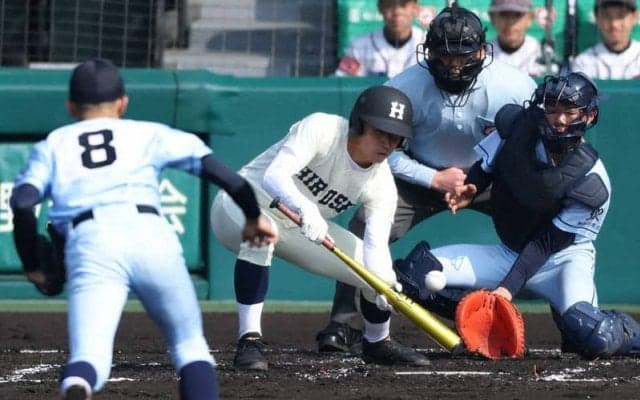 広島商、3年ぶり初戦突破　横浜清陵に勝利　センバツ
