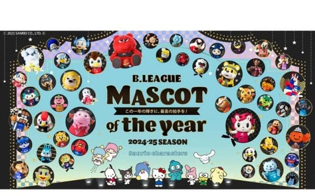 「B.LEAGUE MASCOT OF THE YEAR 2024-25」の概要発表…サンリオキャラも応援参戦