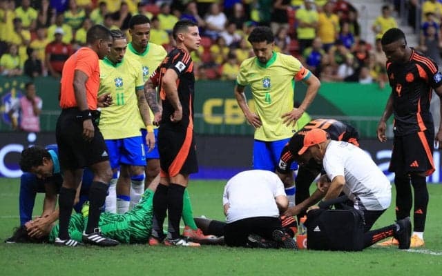 コロンビア戦で脳震とうのアリソンがブラジル代表を離脱、アルゼンチン戦を欠場