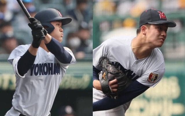 横浜が阿部葉の豪快3ラン＆奥村頼の好投で、粘る沖縄尚学との接戦に勝利、13年ぶりの8強入り【25年センバツ】




