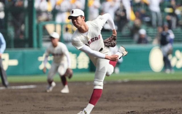 早稲田実の196センチ右腕が144キロ計測で2回0封！夏の甲子園でリベンジへ「投手陣みんなで勝てるチームになりたい」【センバツ】