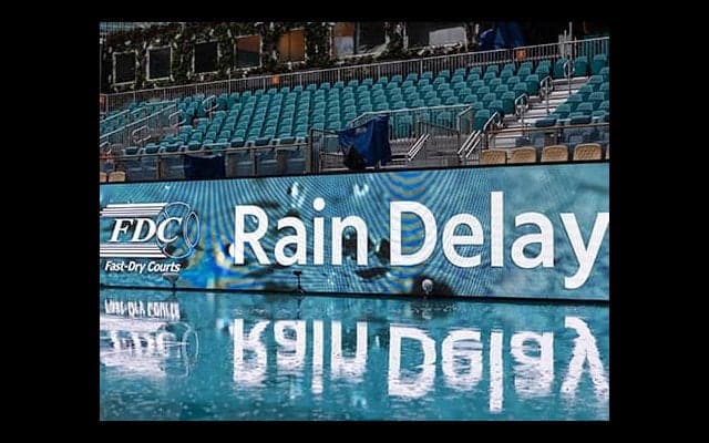  マイアミOP 雨で一部試合順延に 