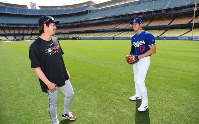 大谷翔平、マエケンとの再会写真を公開　デコピンを描いた“画伯”の縁も