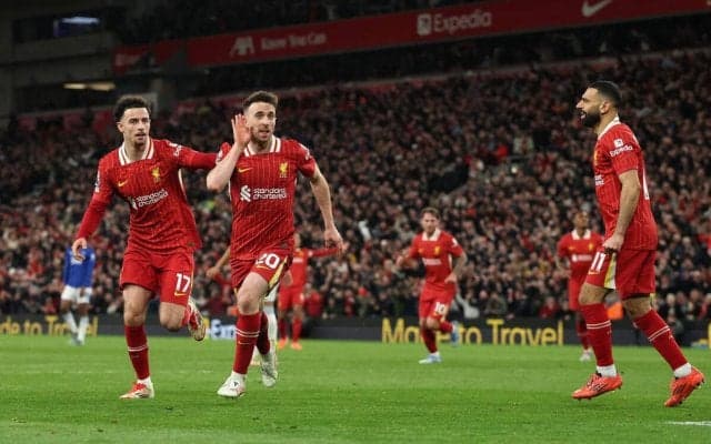 ジョタ弾でリバプールがマージーサイド・ダービーを制し優勝へ更に前進【プレミアリーグ】