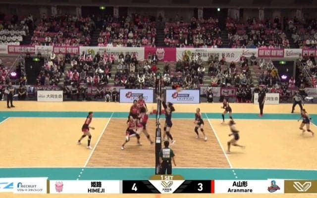 女子バレーでグーパンチ！？ “変則”スパイクが炸裂 高卒スーパールーキーが咄嗟の判断