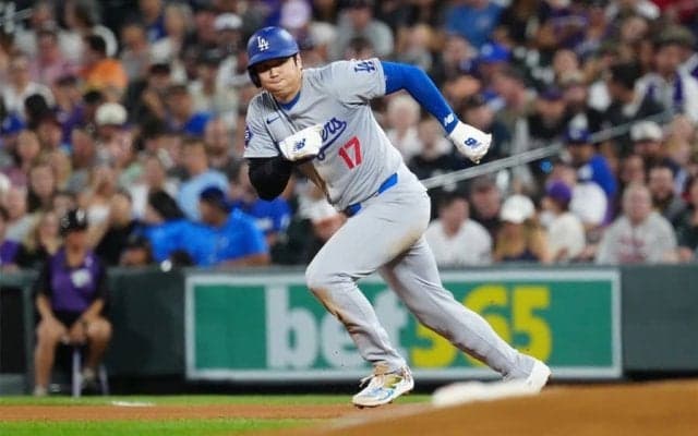 大谷翔平、今季初の盗塁失敗　昨年7月24日から継続も…連続成功記録は38回でストップ