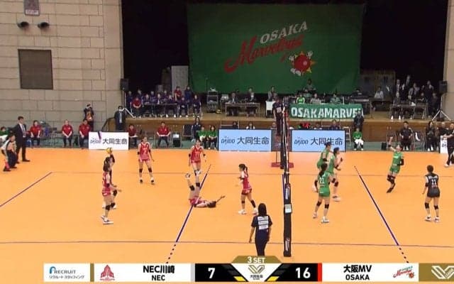 女子バレー、ふわっと浮いて“急激”落下する魔球サーブに相手も大の字