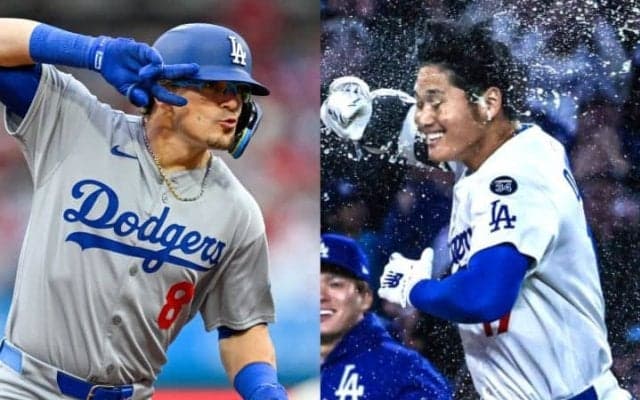 大谷翔平のCMポーズが定着した経緯 同僚マンシーが説明「みんなが笑うちょっとした瞬間だ」「たいていこうやってセレブレーションが始まる」