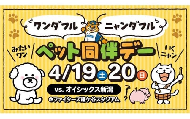 日本ハム2軍が「ペット同伴デー」開催へ　BSO表示は肉球…ワンちゃん専用グルメも