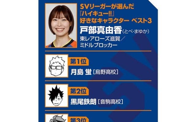 【ハイキュー‼×SVリーグ】東レアローズ滋賀の戸部真由香が尊敬する日向翔陽のバレーに向かう姿勢　自らも「最強の囮」の意識でプレー