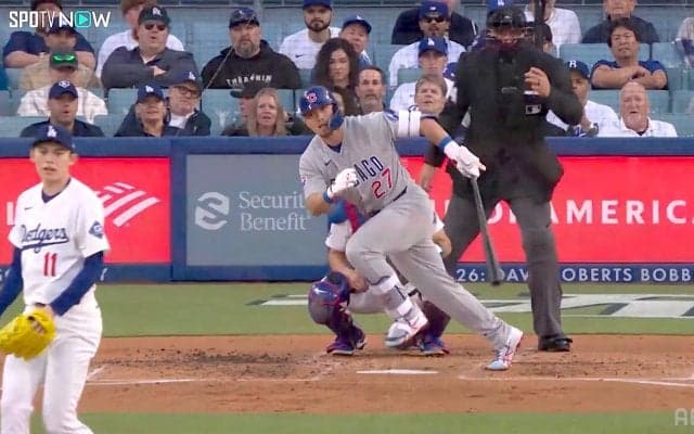 しまった！佐々木朗希、鈴木誠也に痛烈ライナー打たれるも…直後“青忍者”発動の瞬間「振り向けばエドマン」驚きの声